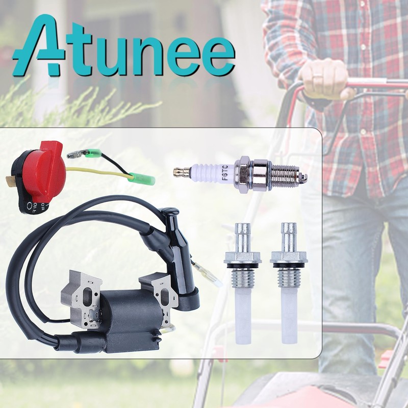 Atunee Ignition Coil Spark Plug with Starter Switch Kit for