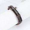 Branets Mens Leather Bracelet Bible Text Cross Bracelet Adjustable Wristband