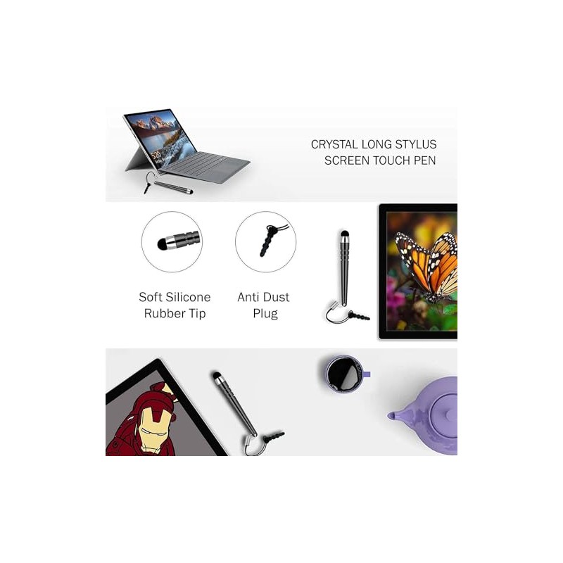 Silver Stylus Touch Pen Aluminum Compatible with Lively Jitterbug Smart4,