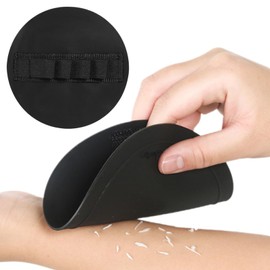 Shifting Cloth Set, Gloves, Repeatedly Usable, Bath, Bath Supplies, Back Acne Prevention, Smudge Mittens, Unisex, Black (Finger Type)