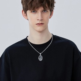 ECHOOY St Christopher Necklace for Men 925 Sterling Silver Pendant Saint Christopher Religious Jewellery for Men Women, 20 + 2 Inches