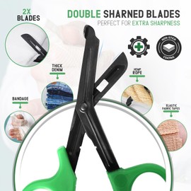 Medical Scissors 7.5" – Green Trauma Shears with Fluoride-Coated Non-Stick Blades, Stainless Steel Bandage Scissors for Doctors, Nurses, EMT, EMS, and Nursing Students - Green