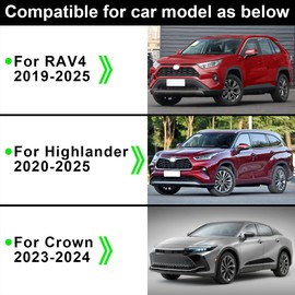 GZJUNFUGJ 4pcs Black Door Handle Overlay Trim Compatible for Toyota RAV4 Highlander Accessories Door Handle Cover 2020 2021 2022 2023 2024 2025 Handle Protect Anti Scratch