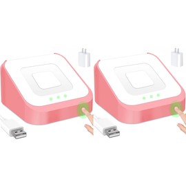2 Packs Square Dock for Square Reader 2nd Generation, Holder Stand for Square Reader 2nd Generation, Dock with Smart Anti-Sleep Button Anti-Slip Base (Pink, NO Reader