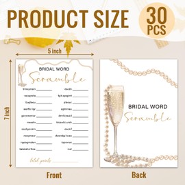 HQLOW 30 Guests Bridal Shower Games - Bridal Word Scramble Game, Bridal Shower for Engagement Wedding Party, Wedding Shower Games, Bridal Games for Showers (Gold Champagne) -001