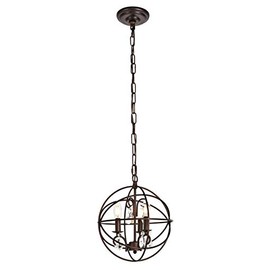 Elegant Lighting LD5015D12 Wallace 3 Light 11-13/16" Wide Pendant, Dark Copper Brown