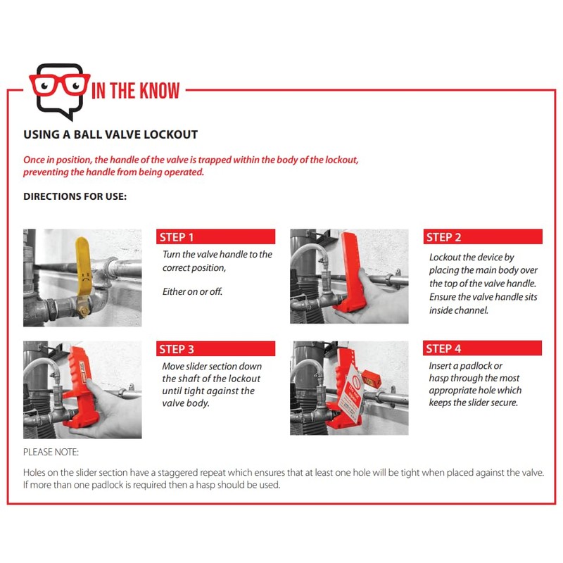 32-76mm Lockout Tagout Ball Valve Large Max Handle Length 255mm