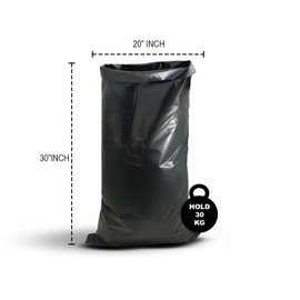 Primes DIY Rubble Sacks Heavy Duty Strong Garden Waste Bags 20" x 30"-inch, Builders Waste Bags Heavy Duty Black, 90 to 100 Microns, 30kg Capacity (50 Pack)