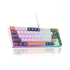Solakaka SK968 60% Wired Gaming Keyboard,RGB Backlit,USB-C, Compact Mini Keyboard for Office PC Gamers Gaming Rainbow Backlight, Gaming Accessories, Computer Accessories Budget Keyboard - Colour: white