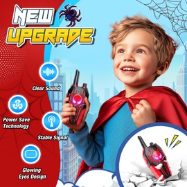 Spider Walkie Talkies for Kids Rechargeable: Toys Gifts for 3 4 5 6 7 8 9 Year Old Boys Girls Ages 5-7 Kids Walkie Talkies 2 Pack Outdoor 2 Way Radio Toy for 3-12 Year Old Boy Birthday Gift Age 3-6