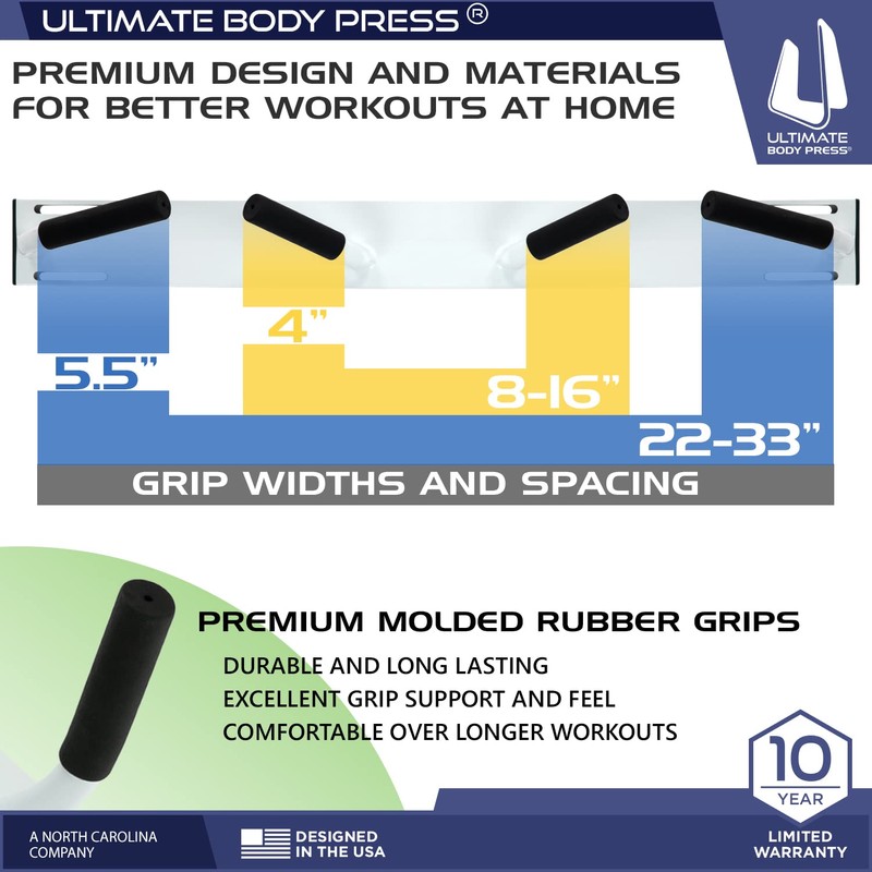 Ultimate Body Press Wall Mount Doorway Pull Up Bar –