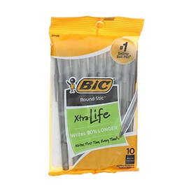 BIC Round Stic Ball Pens 10 Pack Black GSMP-101BK (6-Pack)