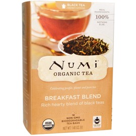 Numi Tea, Organic Black Tea, Breakfast Blend, 18 Tea Bags, 1.40 oz Each Numi Tea, Organic Black Tea, Breakfast Blend, 18 Tea Bags, 1.40 oz Each - 2pcs