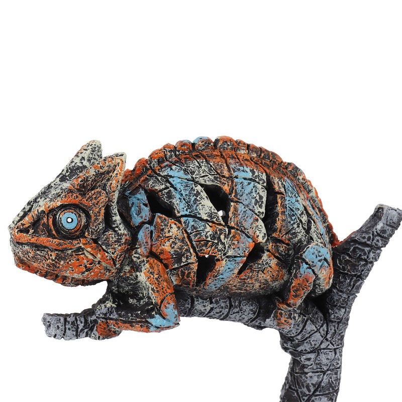 Chameleon Statue Sculpture Resin Chameleon Wild Animal Figurine Ornament for