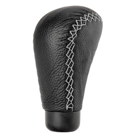 +PWR Car Parts Universal Gear Shift Knob Class Model Black Leather Look with Grey Stitching. Without Trigger. Elegant and Sporty Design.