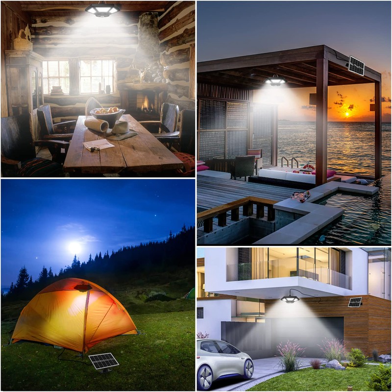 Aqonsie Solar Shed Light Indoor Outdoor Solar Powered Pendant Daytime
