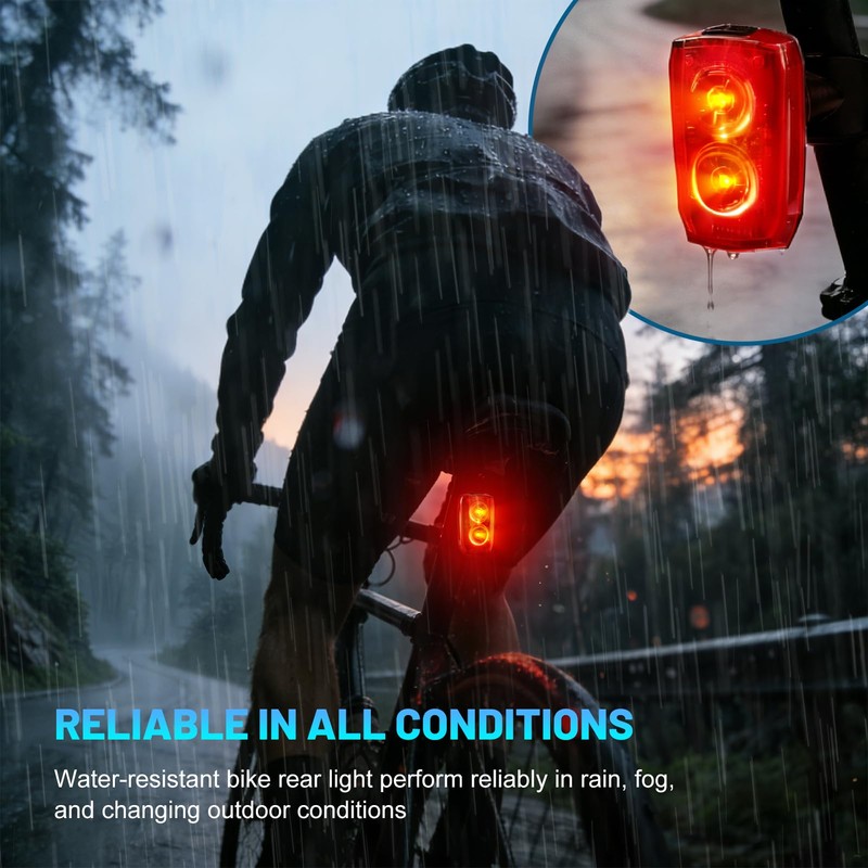 APECYC Bike Tail Light, Rechargeable Bicycle Rear Light for Night