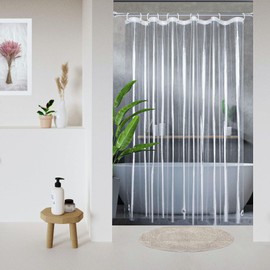 60 x 72 Clear Shower Curtain Liner with Magnets and Rustproof Grommets, Lightweight, Waterproof, Odor-Free, Suitable for Home, Hotel, Office etc.