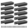 Malimali 10 Pack Black Edge Finger Pulls for Cabinets 3.15"