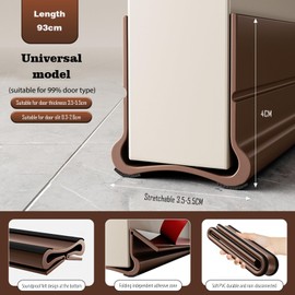 93 cm Zugluftstopper Dichtungsband für Türen, 2025 Neu Luftzugstopper mit Doppeldichtung, Selbstklebende Tür Türdichtung, Türdichtung Türisolierung Windstopper Durchzug (Braun, 93CM)