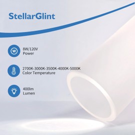 Jolux Gold Pendant Light Hollow Cylinder Pendant Light for Kitchen Island & Dining Room - 5CCT Dimmable Fixtures with Modern Design, 8W 2700-5000K, Easy Installation & Flicker (1Pack).