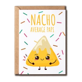 VKNDesigns Nacho Average Papi - Happy Birthday Card For Papi - Funny Papi Day Card - Greetings Card For Papi - Cute Card For Papi, White