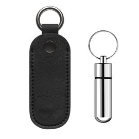 Cremation Keychain, Cremation Capsule with Leather Cover, Waterproof, Dustproof, Double Layer, Can be Used by People and Pets, Can be Hanged on Case, Pet, Memorial Bag, Keys, Waterproof, Hollow Large
