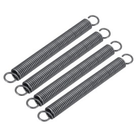 Sourcingmap Extension Spring - 2.5mm Wire Dia, 18mm OD, 180mm Free Length Spring Steel Small Dual Hook Tension Spring, 4Pcs