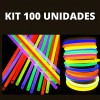 Pulsera Neón Kit 100 Folk Fluorescente Fiesta Led Kytuk