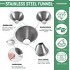 2PCS Stainless Steel Spice Funnel with Handle, Stainless Steel Funnels