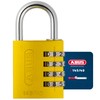 Padlock combination aluminum 40mm yellow