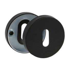 Amig - Stainless Steel Door Opening 4RX for Round Rosette Handles | Easy Installation | Modern Design | Diameter 53 mm, Black, Stainless Steel