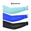 Incontro Comfortable Striped Cooling Arm Sleeve with Odramph Seamless Technology SN2203-0017 Sky Blue/FREE