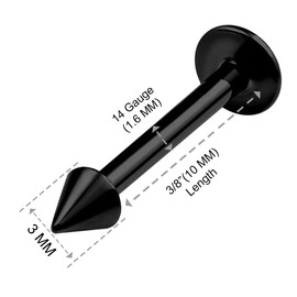 KJM Fashion Medusa Earrings Anodised Lip Labret 1.6 mm 14 g Pack of 3