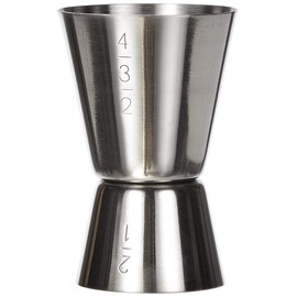Louis Tellier N4135 Doppelter Messbecher für Alkohol aus Edelstahl 2/4 cl.