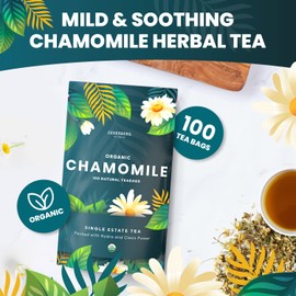 Organic Chamomile Tea — 100 Tea Bags | Organic Herbal Tea From Single Origin | Eco-Friendly Tea Bags | Non-GMO Caffeine Free Tea With Zero Sugar | Cederberg Tea Company
