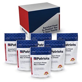 4Patriots America's Finest Mac & Cheese, Freeze-Dried Dehydrated Pasta, For Camping, Backpacking Or Emergencies, Good Source Of Protein, Designed For Long Term Storage & Survival – Contains 6 Pouches