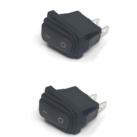 2pcs Waterproof Rocker Toggle Switch On/Off SPST 2 Pin 2 Position Black KCD3 On/Off