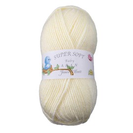 James Brett 100% Acrylic Baby Aran Knitting Yarn Supersoft Knit Craft Wool 5 x 100g (Cream BA9)