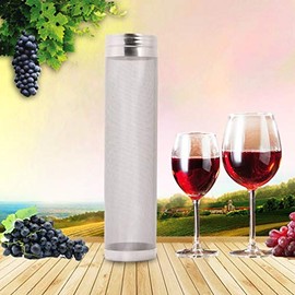 Yosoo 29x7 cm Filtro de Tolva Seca de Cerveza Casera de Acero Inoxidable de con Malla 300 para Barriles Cornelius Corny Keg - Plata
