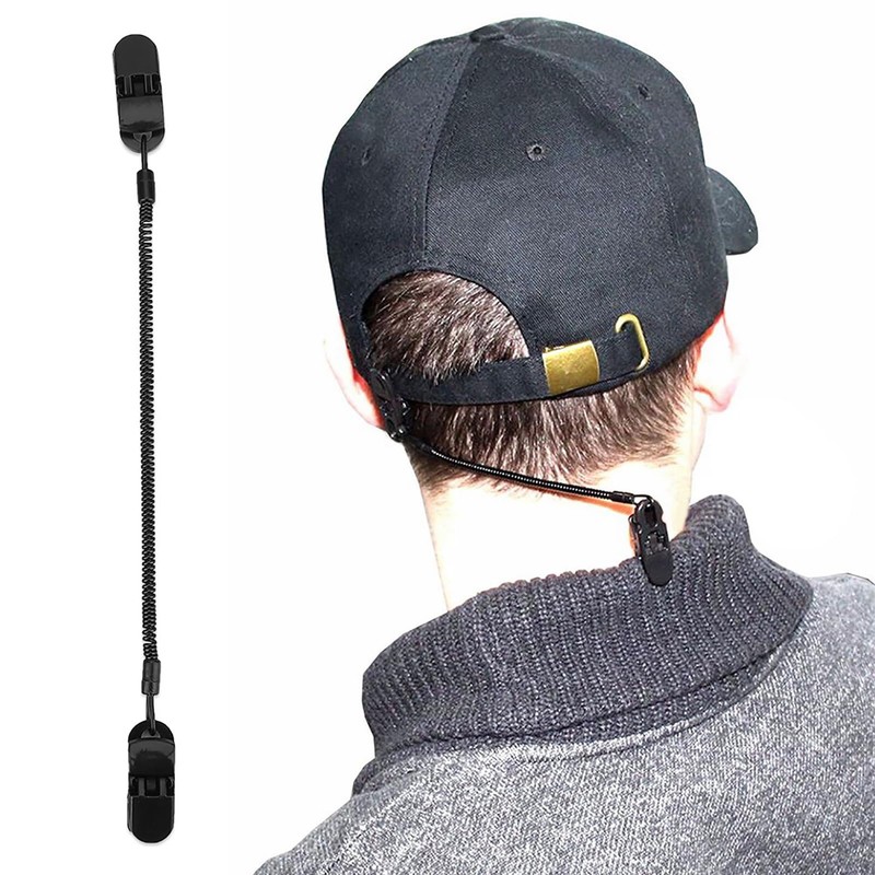 3pcs Black Cap, for Fishing Apparel Keeper Hat Tether Retainer