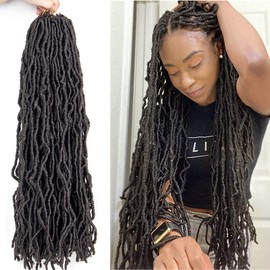 6 Packs 24 Inch Faux Locs Crochet Braids Hair Pre Looped Soft Dreadslocks Braiding Hair Goddess Faux Locs 21 Strands/Pack Soft Locs Crochet Hair