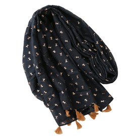 FAIRYGATE Scarf for Women UK Scarf Gifts for Women Ladies Scarf with Tassels Celebrity Style Lightweight Scarfs Black Shawl for All Season Women's Scarves & Wraps 99019