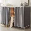 Grey Blackout Bottom Bunk Bed Curtain Privacy Canopy Single Bed
