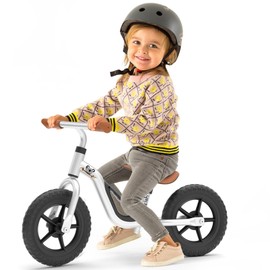 Chillafish Chillafish Charlie Toddler Balance Bike, Lightweight 10-Inch Bike for Boys & Girls 2 to 4 Years Old, Adjustable Seat, Carry Handle & No-Puncture Tires, Silver