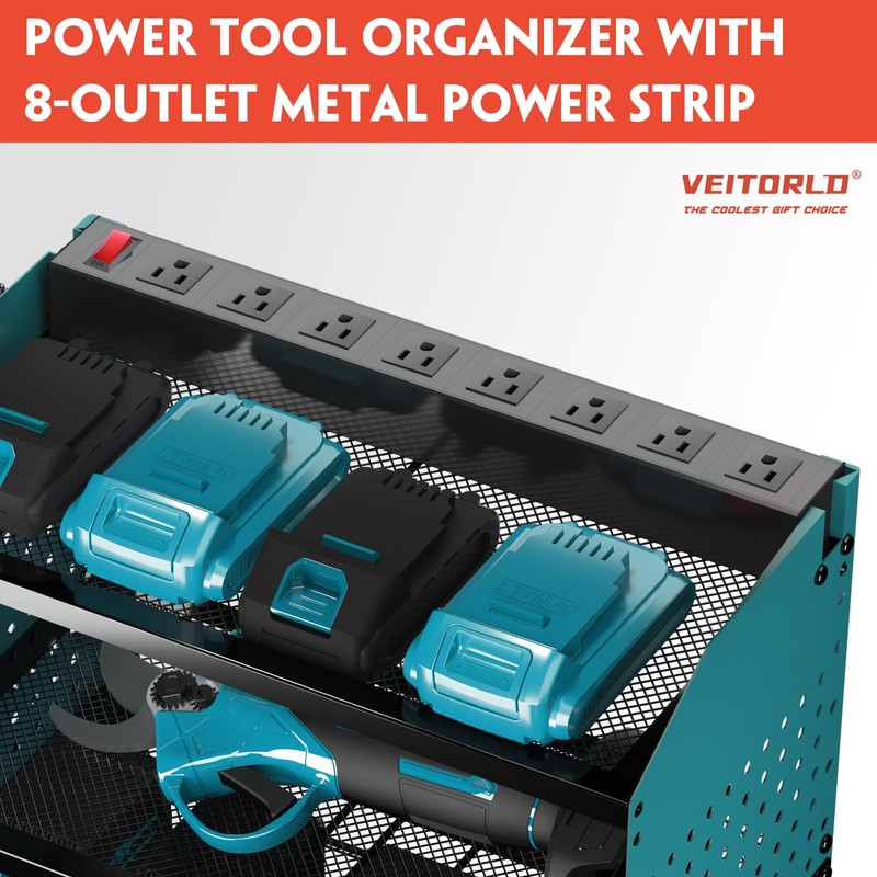 Veitorld Power Tool Organizer with Charging Station, Heavy Duty Modular