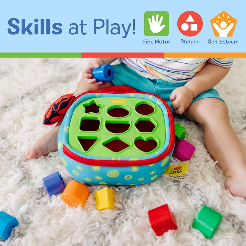 Melissa & Doug K’s Kids Take-Along Shape Sorter, 9 Textured