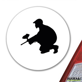 Huuraa Aufkleber Paintball Silhouette Geschenk 10cm Sticker Paintball Geschenkidee