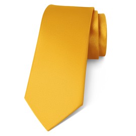 Lollanda Men Ties Yellow Wedding Ties Solid Color Ties Formal Business Neck Ties for Men (Gold Yellow)