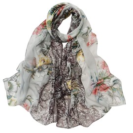 FAIRYGATE Schal Damen Seidentuch Tücher Stola Tuch Halstuch in zartem Creme Kopftuch Damen Seidenschal Elegante Schals 38017